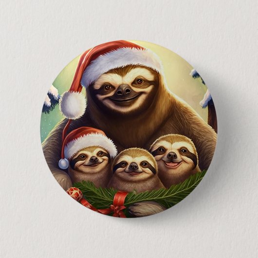 メリークリスマスの怠け者 缶バッジ (正面)