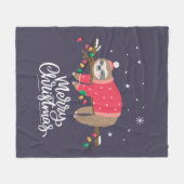 メリークリスマスの怠惰 フリースブランケット (正面(横))