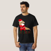 メリークリスマスの恐竜サンタクロースtシャツ tシャツ (正面フル)