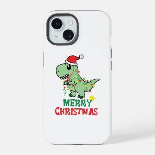 メリークリスマスの恐竜 iPhone 15ケース (裏面)