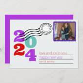 メリークリスマスの愛と喜びあなたフォトホリデー シーズンカード (正面/裏面)