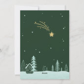 メリークリスマスの手描きグリーンカラー シーズンカード (裏面)