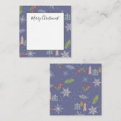 メリークリスマスの手描き木雪片の花 ノートカード (正面/裏面)