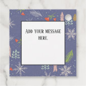 メリークリスマスの手描き木雪片の花 フェイバータグ (裏面)