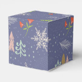 メリークリスマスの手描き木雪片の花 フェイバーボックス (裏面サイド)