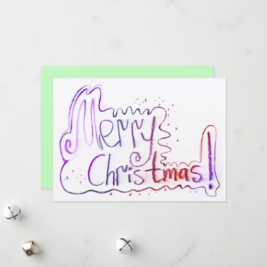 メリークリスマスの手書きメッセージ シーズンカード (正面/裏面インサイチュ)