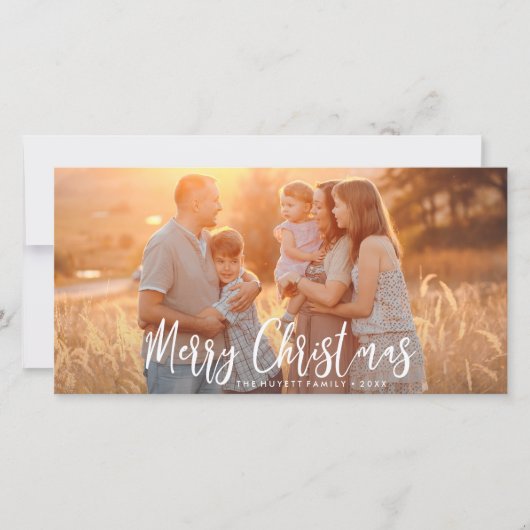 メリークリスマスの手書付き休日の写真 シーズンカード (正面)
