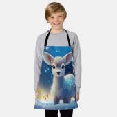 メリークリスマスの挨拶でトナカイ エプロン (着用した状態)