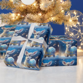 メリークリスマスの挨拶でトナカイ ラッピングペーパー