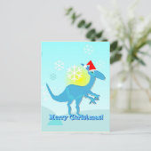 メリークリスマスの挨拶の恐竜の郵便はがき シーズンポストカード (スタンド正面)