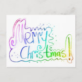 メリークリスマスの挨拶レインボーハンドラッター ポストカード (正面)
