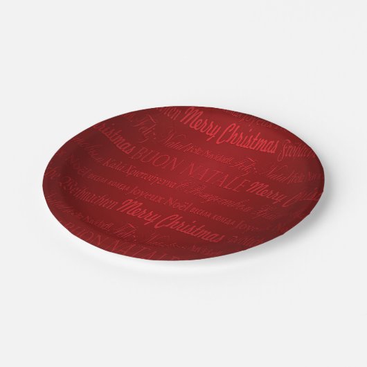 メリークリスマスの挨拶数々の – ラング赤プレート ペーパープレート (アングル)