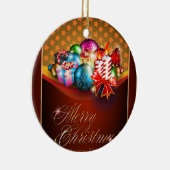 メリークリスマスの挨拶状 セラミックオーナメント (右)