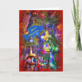 メリークリスマスの挨拶状-飾られた木#3 シーズンカード