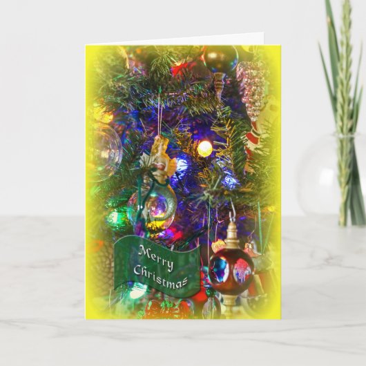 メリークリスマスの挨拶状-飾られた木#4 シーズンカード (正面)