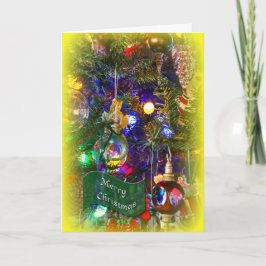 メリークリスマスの挨拶状-飾られた木#4 シーズンカード