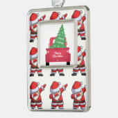 メリークリスマスの敬礼 シルバープレートフレームオーナメント (左)