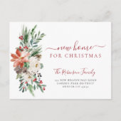 メリークリスマスの新しい家の休日を移動 案内ポストカード (正面)