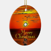 メリークリスマスの日没のオーナメント セラミックオーナメント (右)