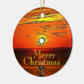 メリークリスマスの日没のオーナメント セラミックオーナメント (左)