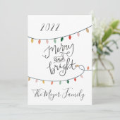 メリークリスマスの明るい列の写真 シーズンカード (スタンド正面)
