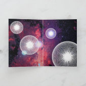 メリークリスマスの星の銀河系山の宇宙の芸術 シーズンカード (内部)