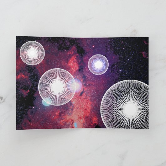 メリークリスマスの星の銀河系山の宇宙の芸術 シーズンカード (内部)