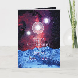 メリークリスマスの星の銀河系山の宇宙の芸術 シーズンカード