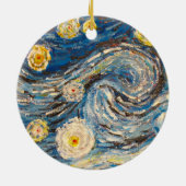 メリークリスマスの星明かりの夜フィンセント・ファン・ゴッホ セラミックオーナメント (裏面)
