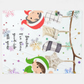メリークリスマスの暖かい毛布 フリースブランケット (正面(横))
