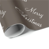 メリークリスマスの暗灰色のブラウンのカスタムな背景 ラッピングペーパー (ロールコーナー)