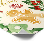 メリークリスマスの書道と装飾 ポスター (角)