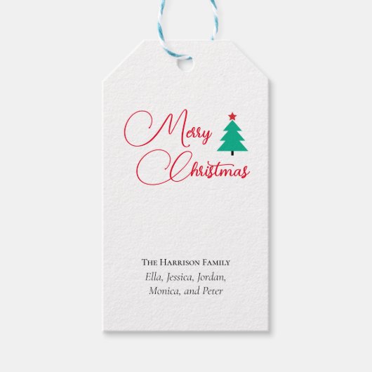 メリークリスマスの書道をカスタマイズ ギフトタグ (正面)