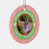 メリークリスマスの曾祖父の日付がついた写真 セラミックオーナメント (右)
