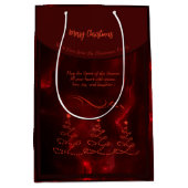 メリークリスマスの木々が燃えている ミディアムペーパーバッグ (正面)