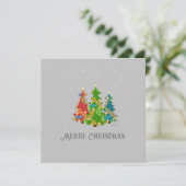 メリークリスマスの木々の雪モダン灰色 (スタンド正面)