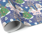 メリークリスマスの木と月 ラッピングペーパー (ロールコーナー)