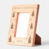 メリークリスマスの木と雪 レーザー彫刻フレーム (左)