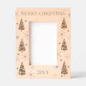 メリークリスマスの木と雪 レーザー彫刻フレーム (正面)