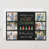 メリークリスマスの木のコラージュ シーズンカード (正面)