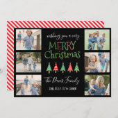 メリークリスマスの木のコラージュ シーズンカード (正面/裏面)