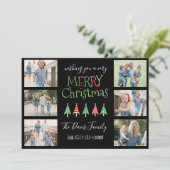 メリークリスマスの木のコラージュ シーズンカード (スタンド正面)