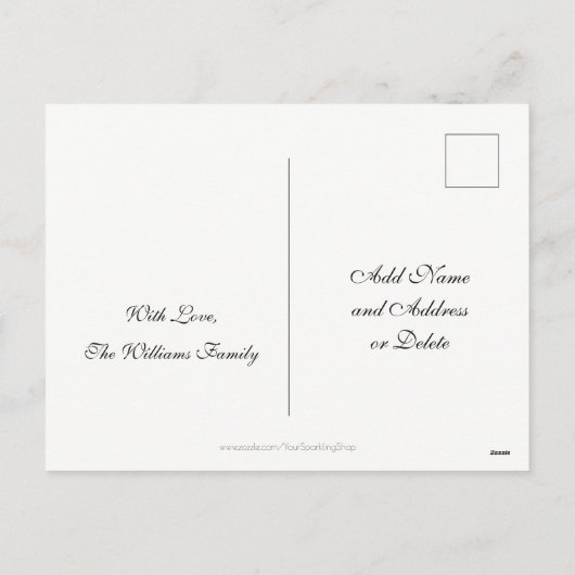 メリークリスマスの木のブラウンの銅の金属一見 シーズンポストカード (裏面)