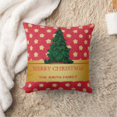 メリークリスマスの木の金ゴールドのグリッターの星 クッション (ブランケット)