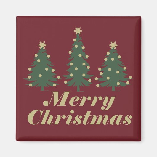 メリークリスマスの木の飾り マグネット (正面)