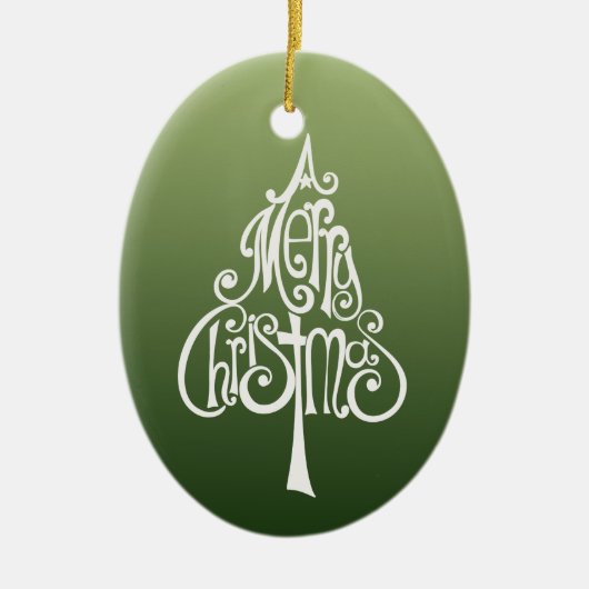 メリークリスマスの木 セラミックオーナメント (正面)