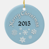 メリークリスマスの柴犬の雪片のオーナメント セラミックオーナメント (裏面)