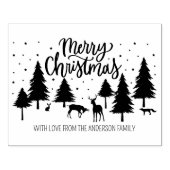 メリークリスマスの森の動物と鹿と木 ラバースタンプ (インプリント)