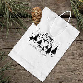 メリークリスマスの森の動物と鹿と木 ラバースタンプ