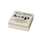 メリークリスマスの森の鹿と木 ラバースタンプ (スタンプ)